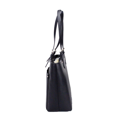 Michael Kors Womens Jet Set Travel Medium Double Pocket Tote Black/Silver