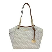 Michael Kors Jet Set Travel Large Logo Tote in Vanilla