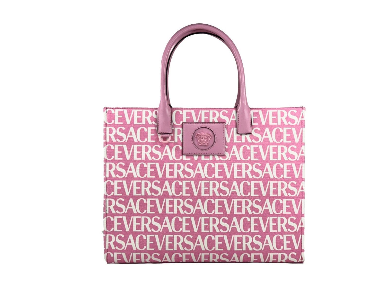 Versace Medusa Large Canvas Tote Bag - Baby Pink