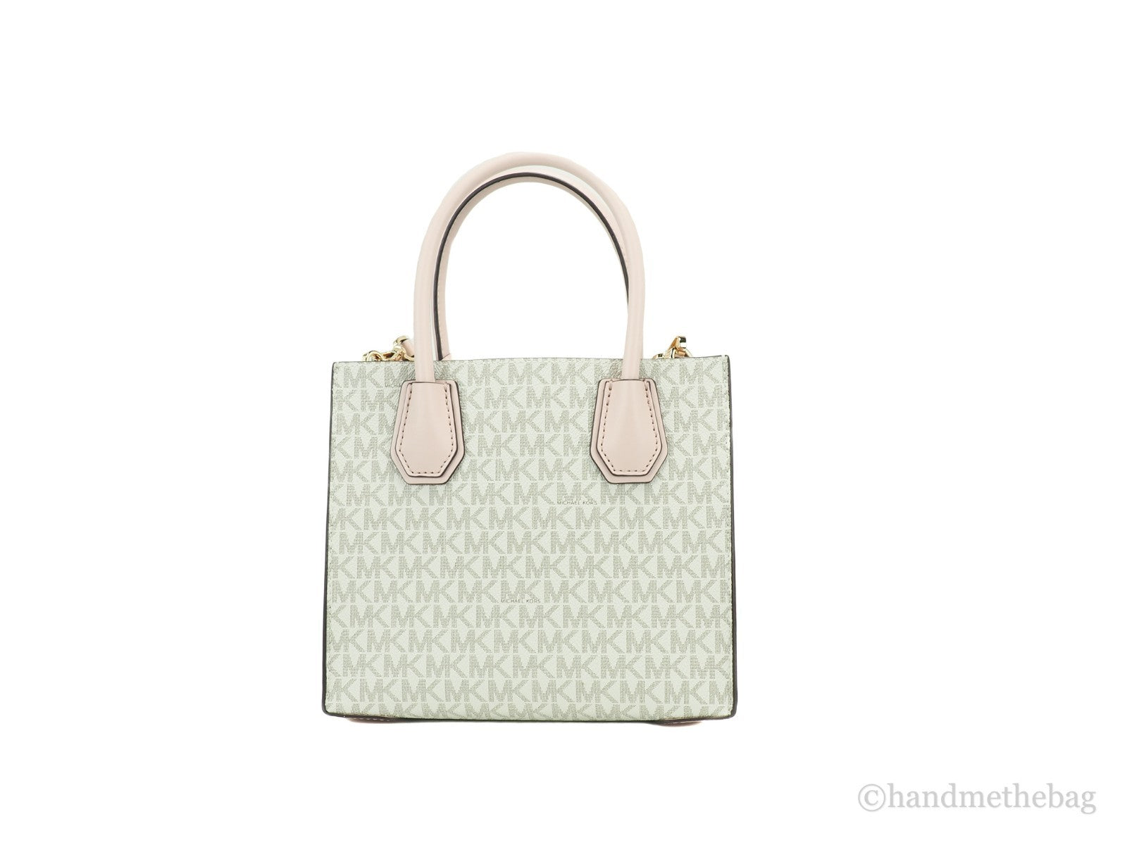 MICHAEL KORS Mercer Medium Logo And Leather Accordion Crossbody Bag in Powder Blush Multi