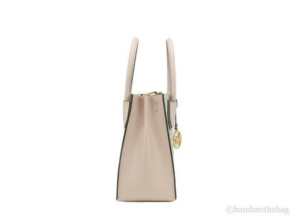MICHAEL KORS Mercer Medium Logo And Leather Accordion Crossbody Bag in Powder Blush Multi
