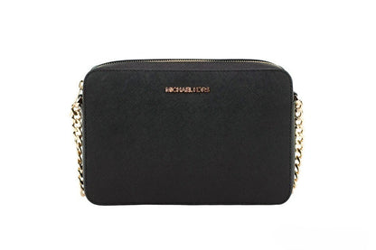 Michael Kors Women’s Top Zip Closure Saffiano Leather Crossbody Bag in Black