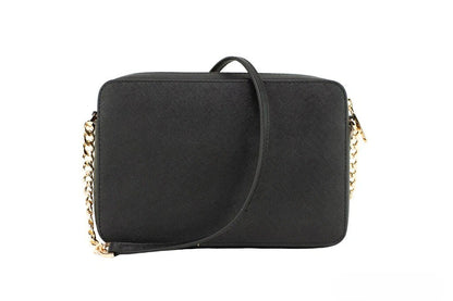 Michael Kors Women’s Top Zip Closure Saffiano Leather Crossbody Bag in Black