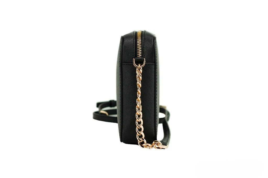 Michael Kors Women’s Top Zip Closure Saffiano Leather Crossbody Bag in Black
