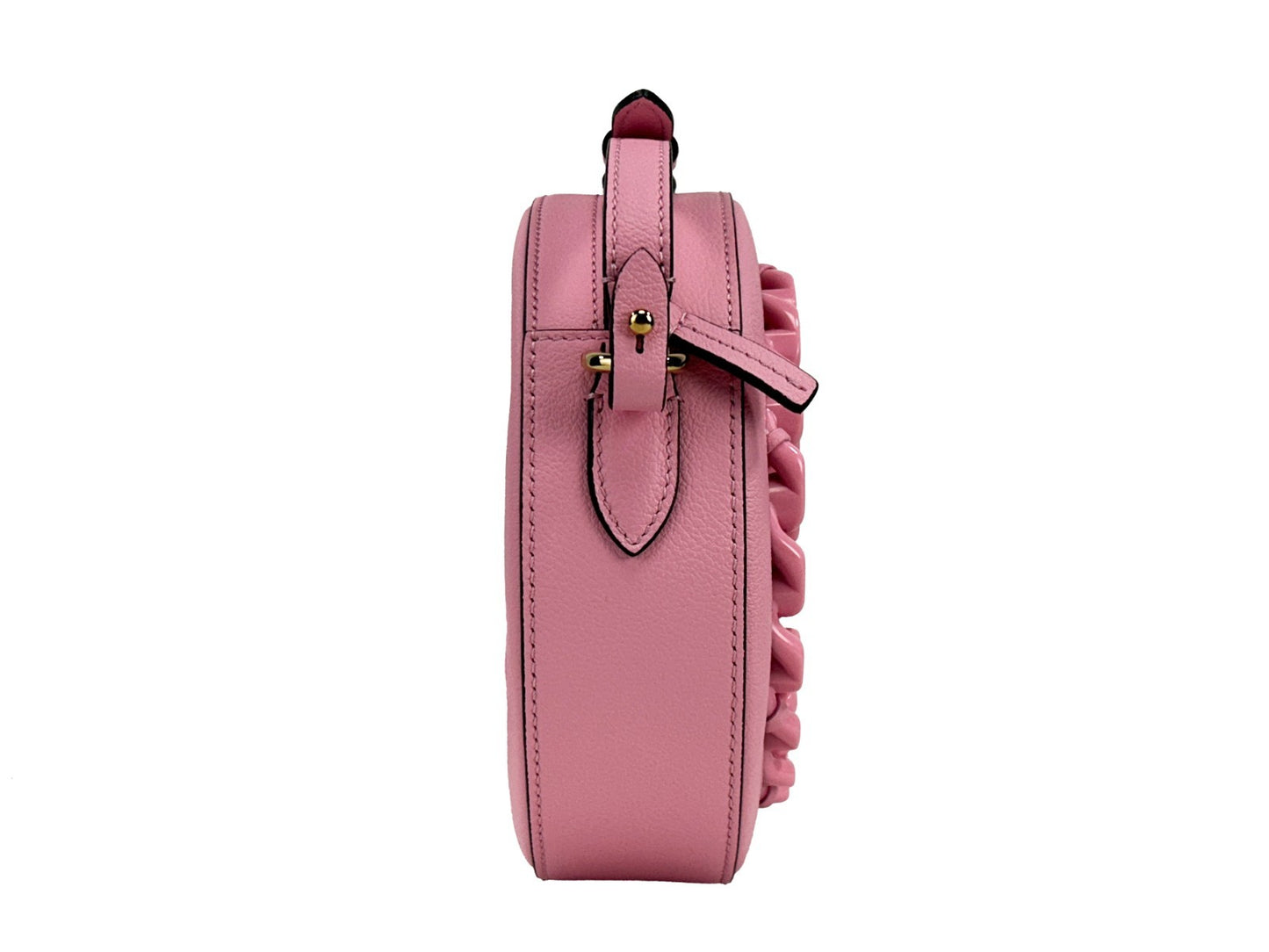 Versace Round Disco Leather Camera Case Crossbody Bag in Baby Pink