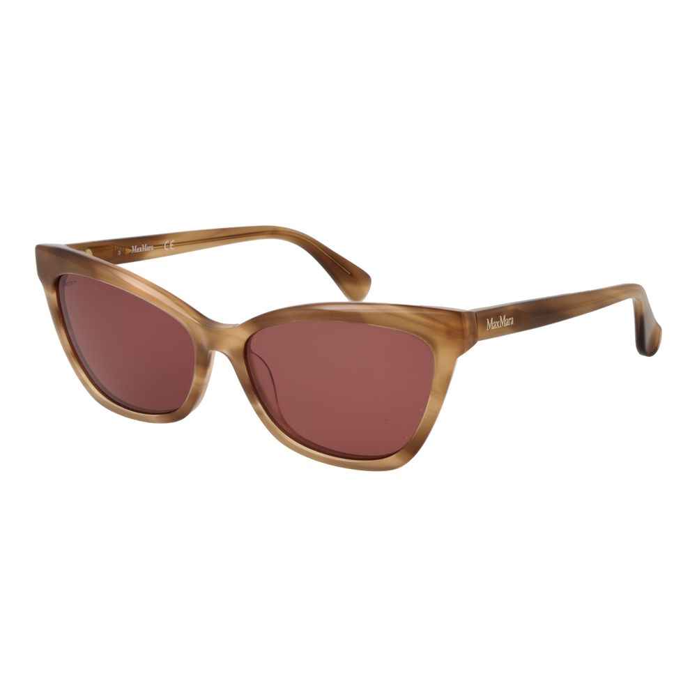 Max Mara Women’s Sunglasses – Brown Cat Eye Frame, Pink Lenses