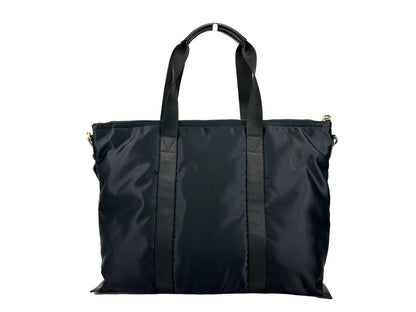 Versace Black Nylon La Medusa Shoulder Tote Bag