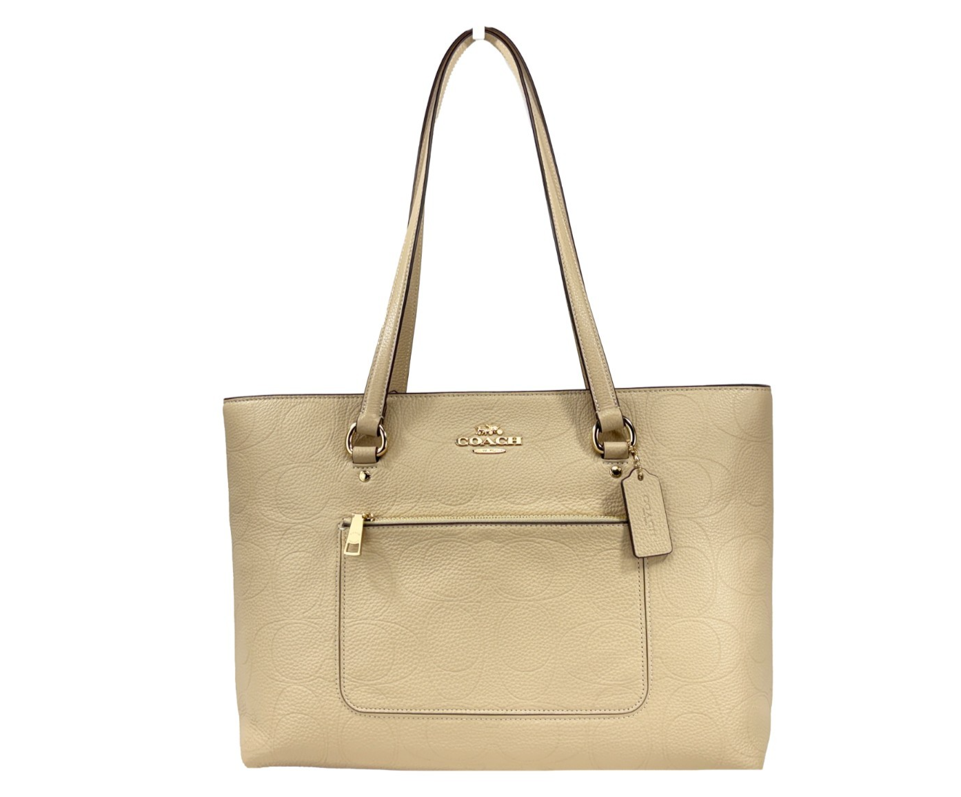 COACH Leather Station Bag Shoulder Tote in Golden Oat