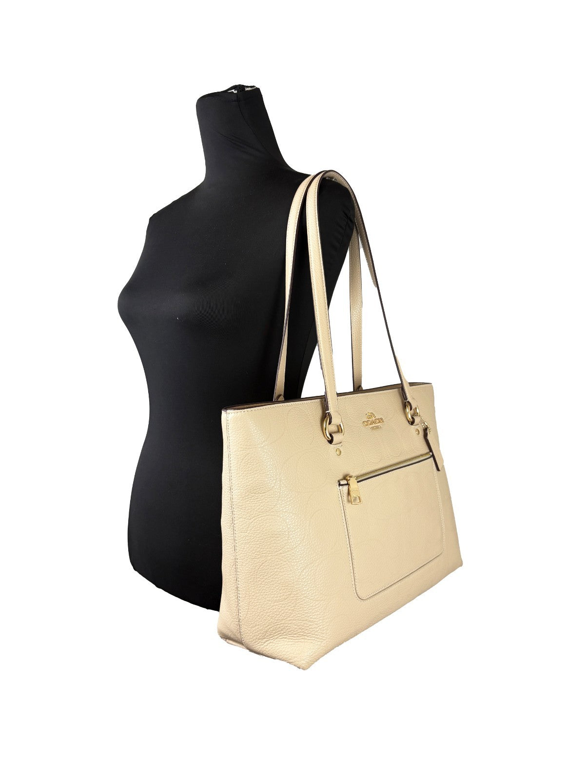 COACH Leather Station Bag Shoulder Tote in Golden Oat