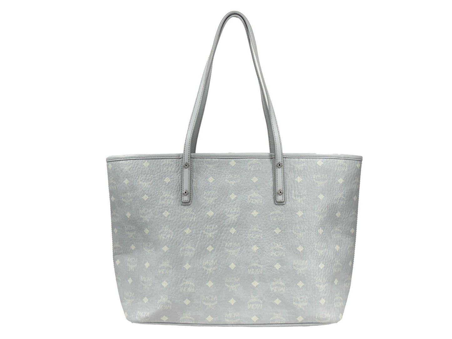 MCM Aren Leather Shoulder Tote Bag - Misty Gray