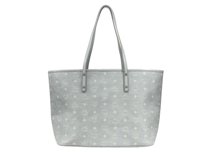 MCM Aren Leather Shoulder Tote Bag - Misty Gray