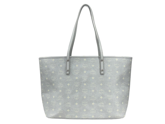 MCM Aren Leather Shoulder Tote Bag - Misty Gray