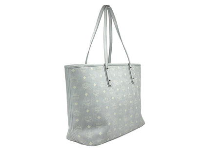 MCM Aren Leather Shoulder Tote Bag - Misty Gray
