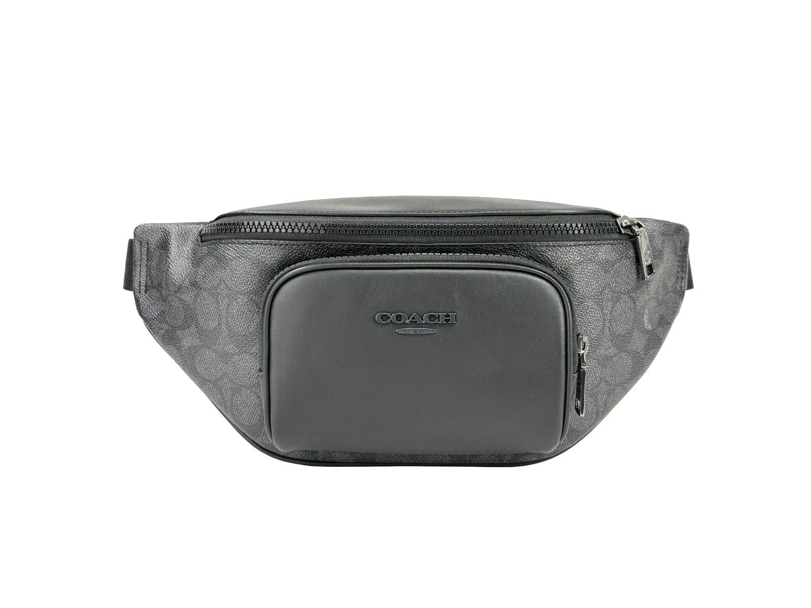 COACH Coach Racer Signature Fanny Belt Bag in Black/Charcoal