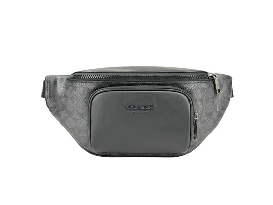 COACH Coach Racer Signature Fanny Belt Bag in Black/Charcoal