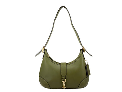 COACH Coach Hamptons Leather Hobo Shoulder Bag in Olive Green