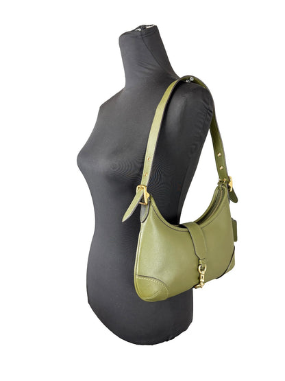 COACH Coach Hamptons Leather Hobo Shoulder Bag in Olive Green