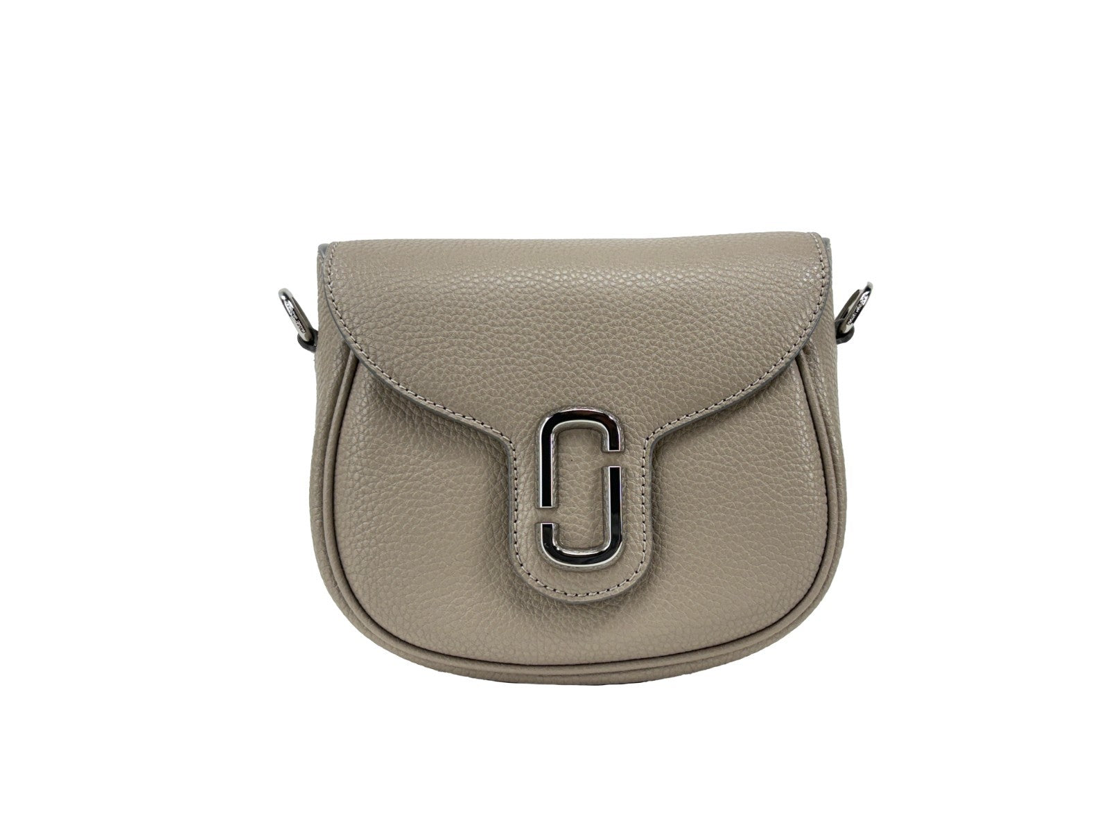 Marc Jacobs Leather Saddle Crossbody Bag - Cement