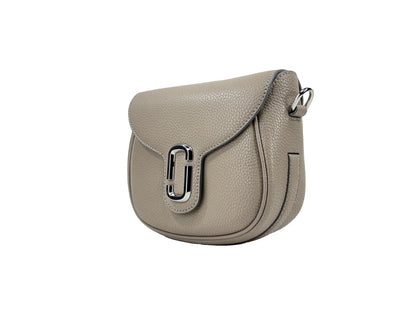 Marc Jacobs Leather Saddle Crossbody Bag - Cement