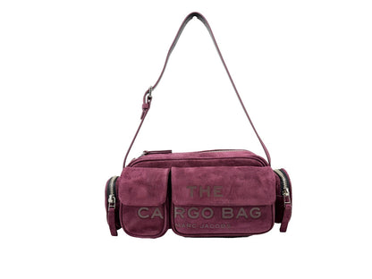 Marc Jacobs The Cargo Suede Shoulder Bag in Dark Plum