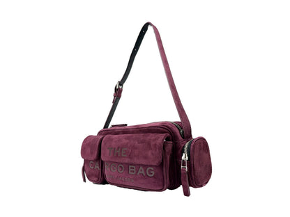 Marc Jacobs The Cargo Suede Shoulder Bag in Dark Plum