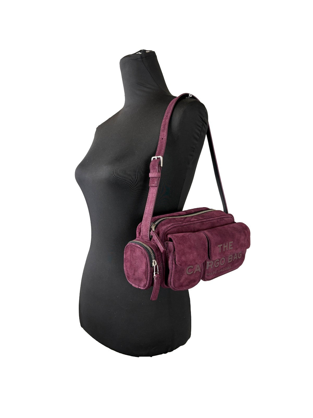 Marc Jacobs The Cargo Suede Shoulder Bag in Dark Plum