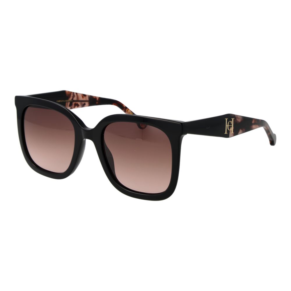 Carolina Herrera Women’s Sunglasses – Black Square Frame, Brown Gradient Lenses