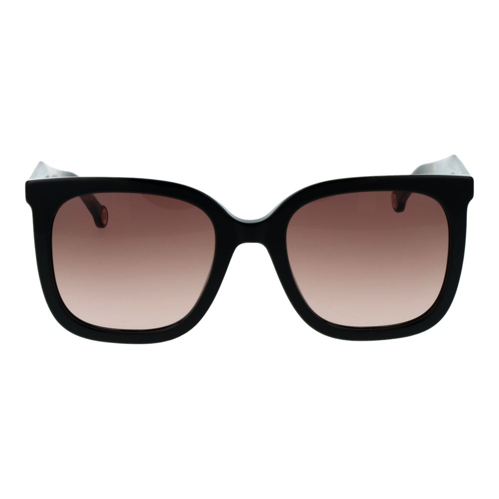 Carolina Herrera Women’s Sunglasses – Black Square Frame, Brown Gradient Lenses