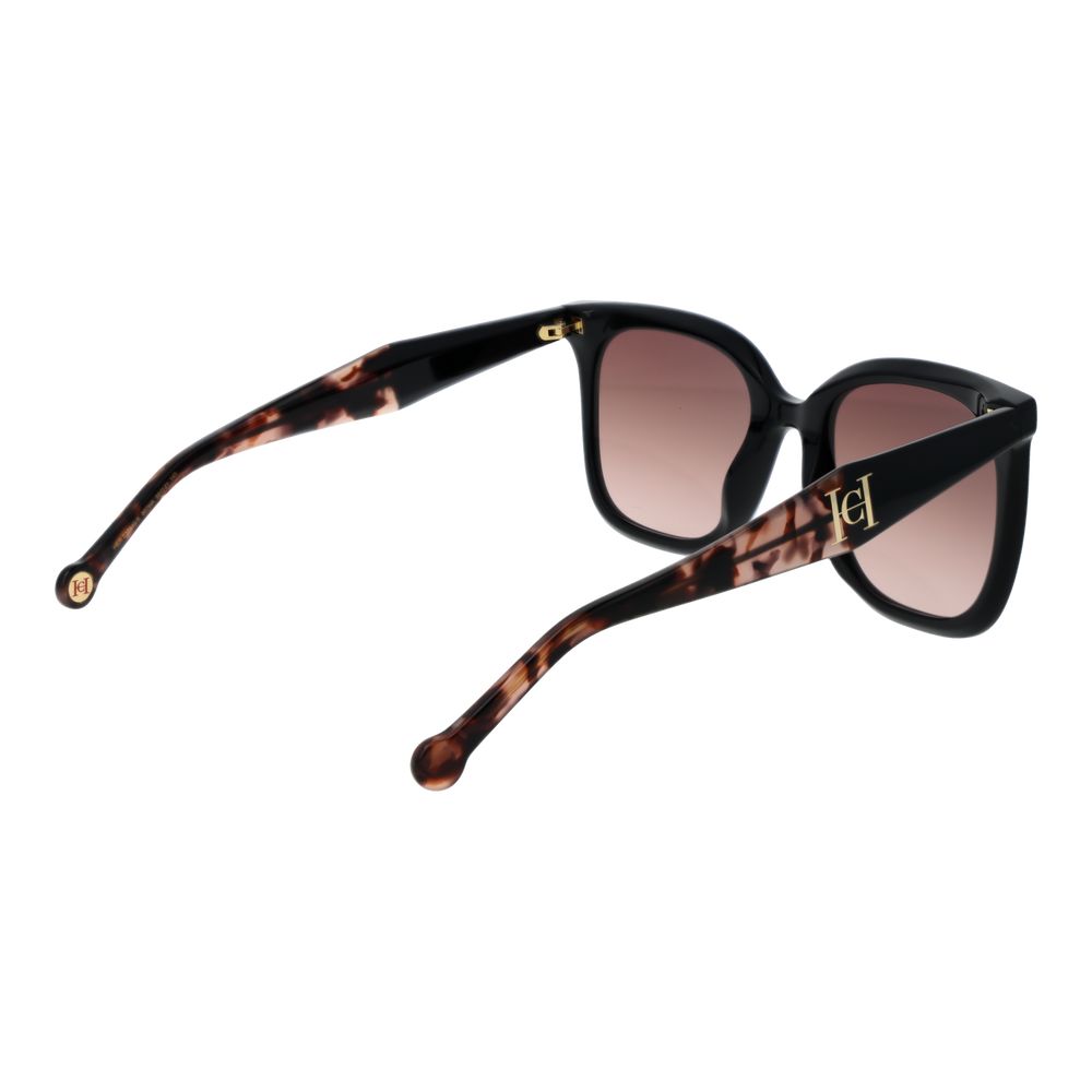 Carolina Herrera Women’s Sunglasses – Black Square Frame, Brown Gradient Lenses