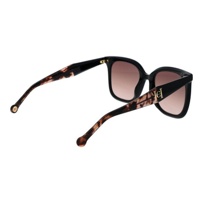 Carolina Herrera Women’s Sunglasses – Black Square Frame, Brown Gradient Lenses