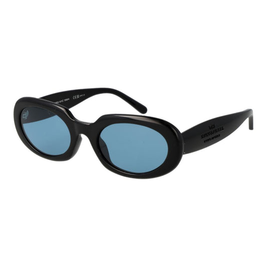 Marc Jacobs Women’s Sunglasses – Black Oval Frame, Blue Lenses
