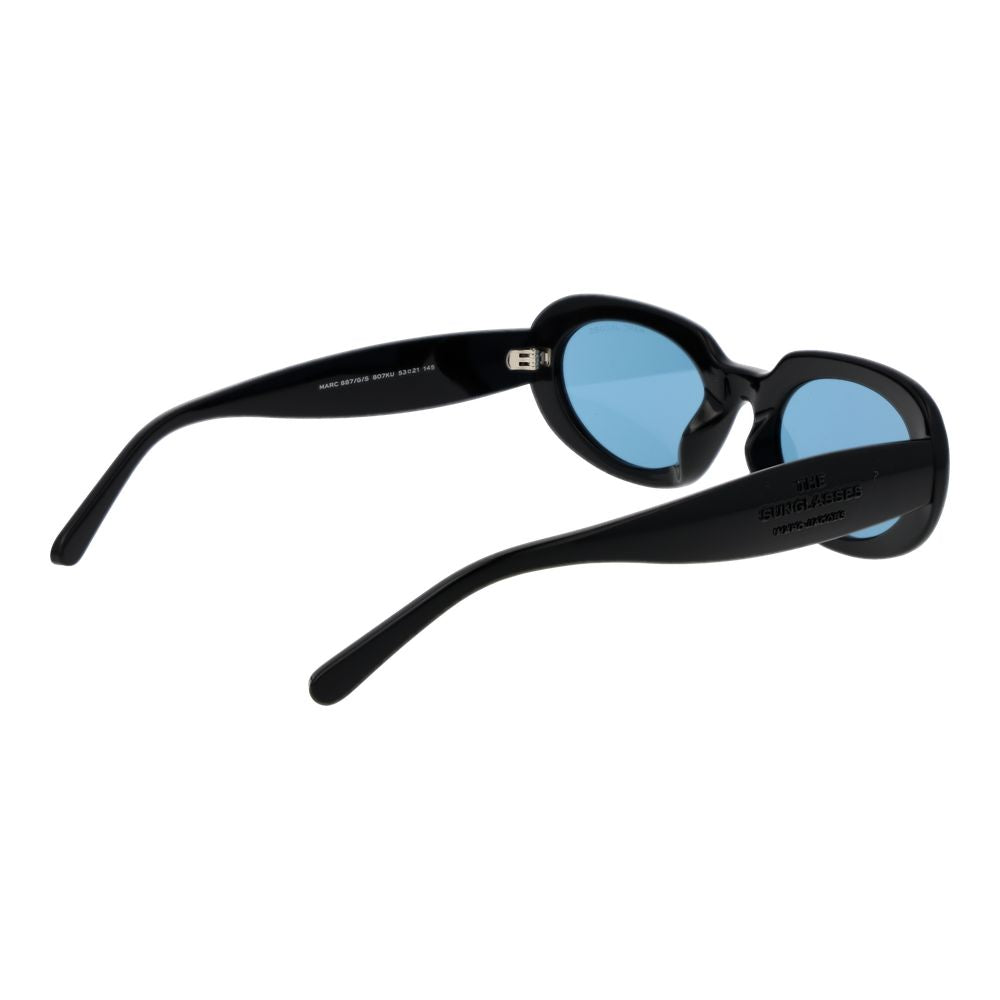Marc Jacobs Women’s Sunglasses – Black Oval Frame, Blue Lenses