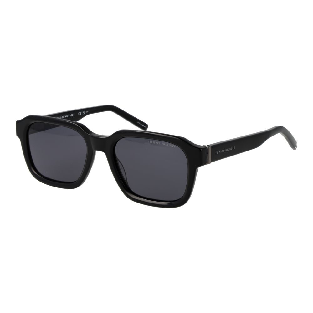 Tommy Hilfiger Men’s Sunglasses – Black Acetate Frame, Grey Lenses