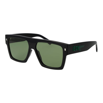 Dsquared² Men’s Sunglasses – Black Square Frame, Green Lenses