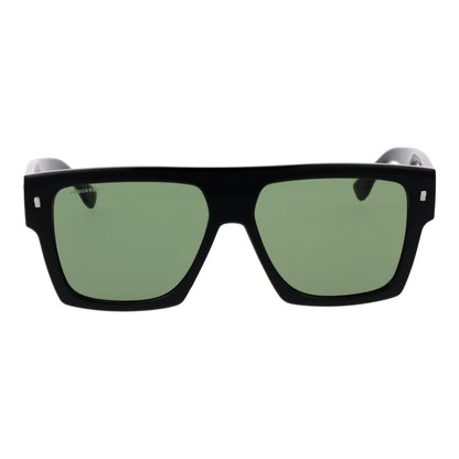 Dsquared² Men’s Sunglasses – Black Square Frame, Green Lenses