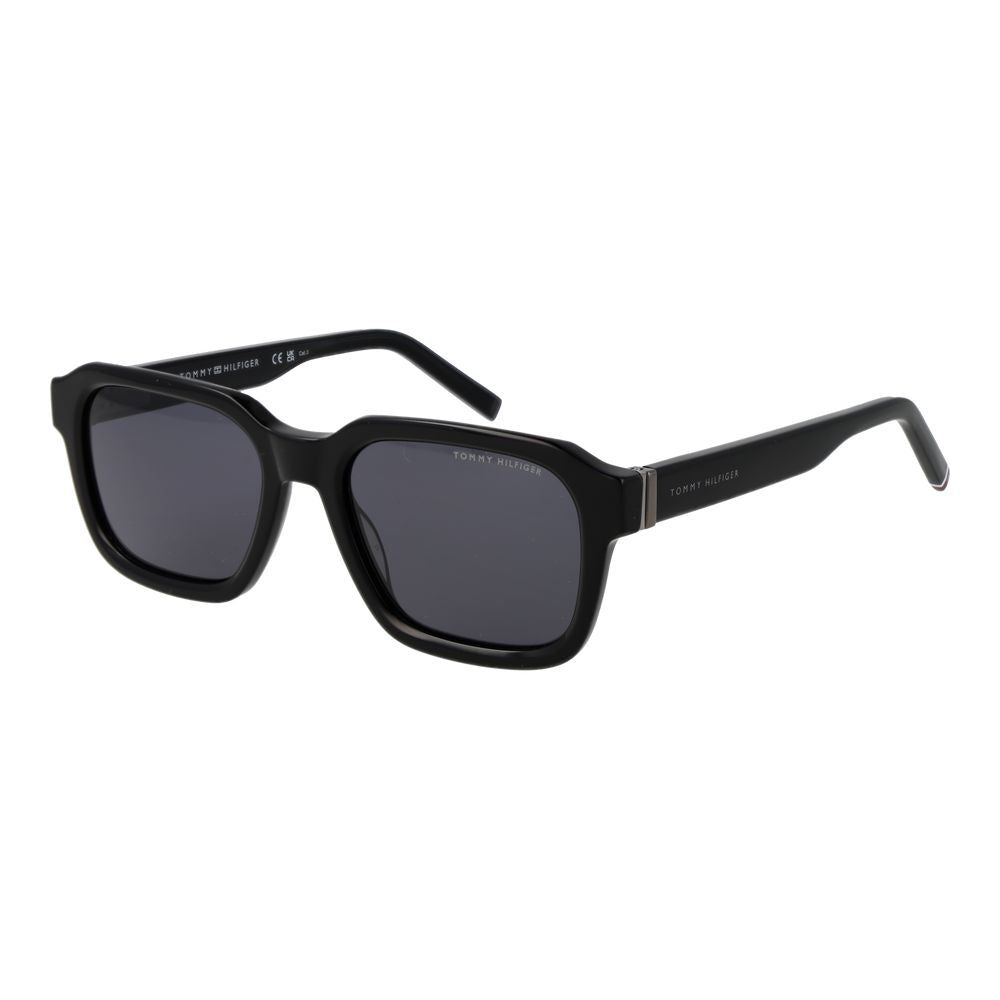 Tommy Hilfiger Men’s Sunglasses – Black Full-Rim Frame with Grey Lenses