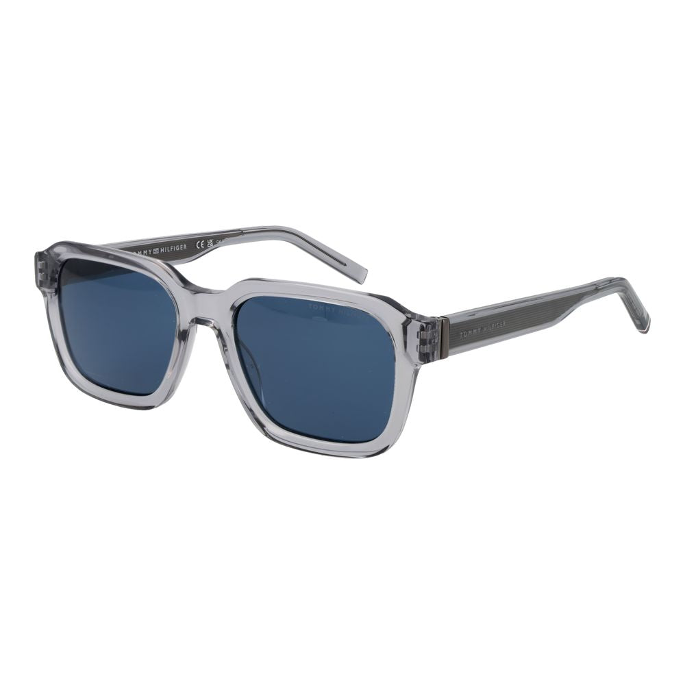 Tommy Hilfiger Men’s Sunglasses – Grey Full-Rim Frame, Blue Lenses