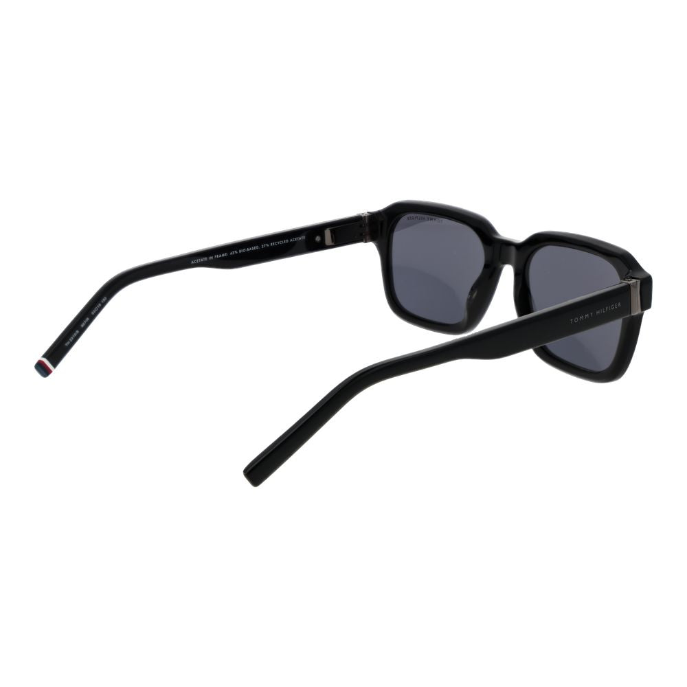 Tommy Hilfiger Men’s Sunglasses – Black Full-Rim Frame with Grey Lenses