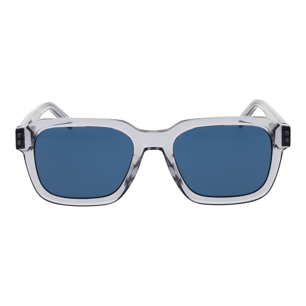 Tommy Hilfiger Men’s Sunglasses – Grey Full-Rim Frame, Blue Lenses