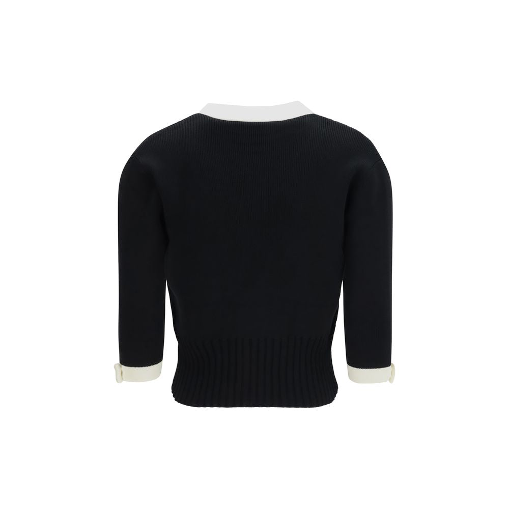 Valentino Black & White Cotton Cardigan