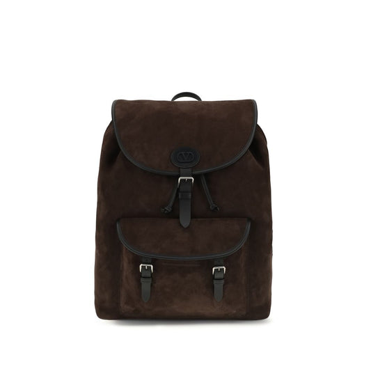 Valentino Garavani Brown Calf Leather Antibes Backpack