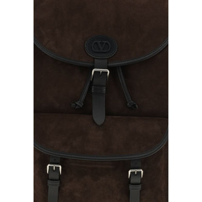 Valentino Garavani Brown Calf Leather Antibes Backpack