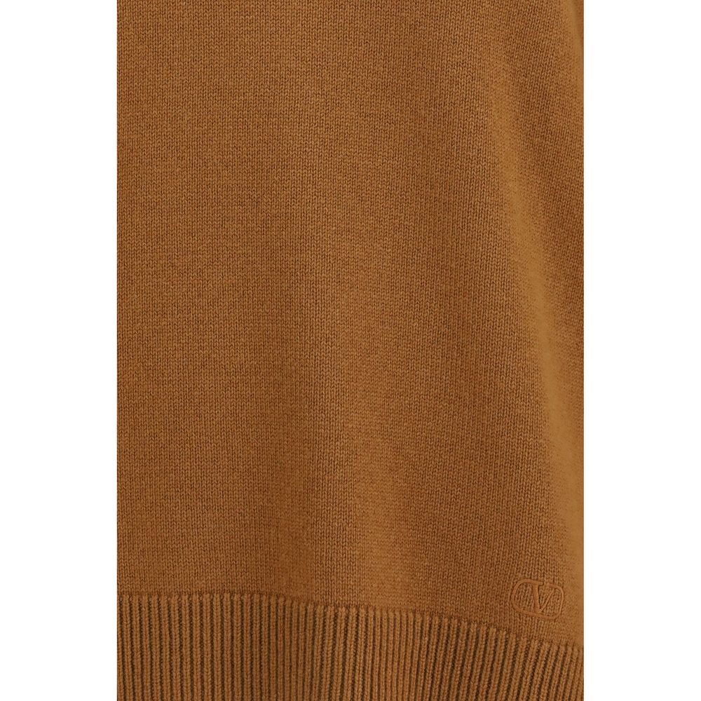 Valentino Brown Cashmere V-Neck Sweater