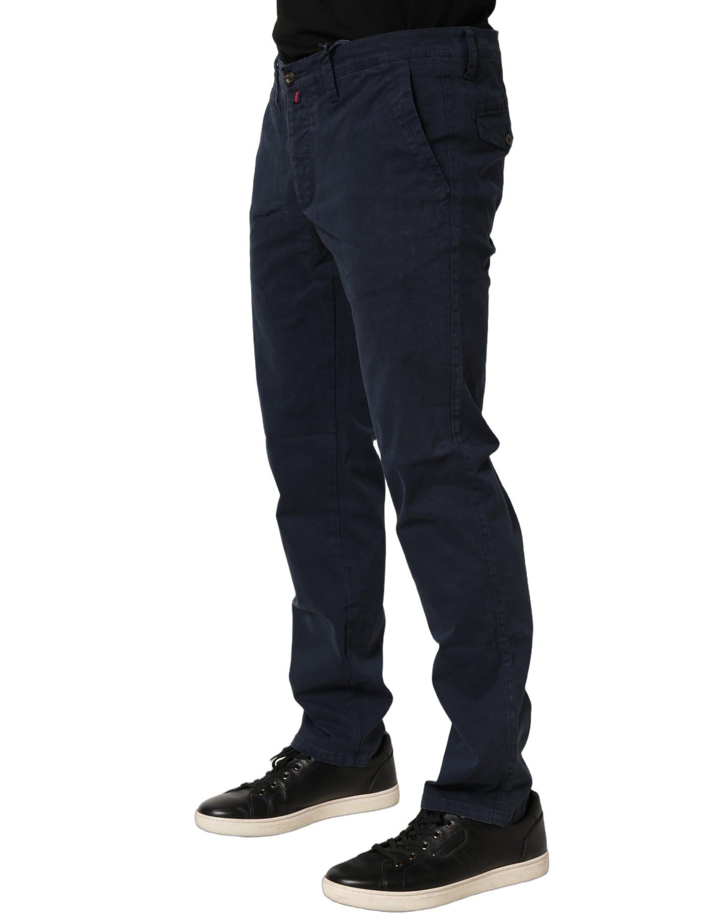 Domenico Tagliente Navy Blue Skinny Chino Mid Waist Men's Pants
