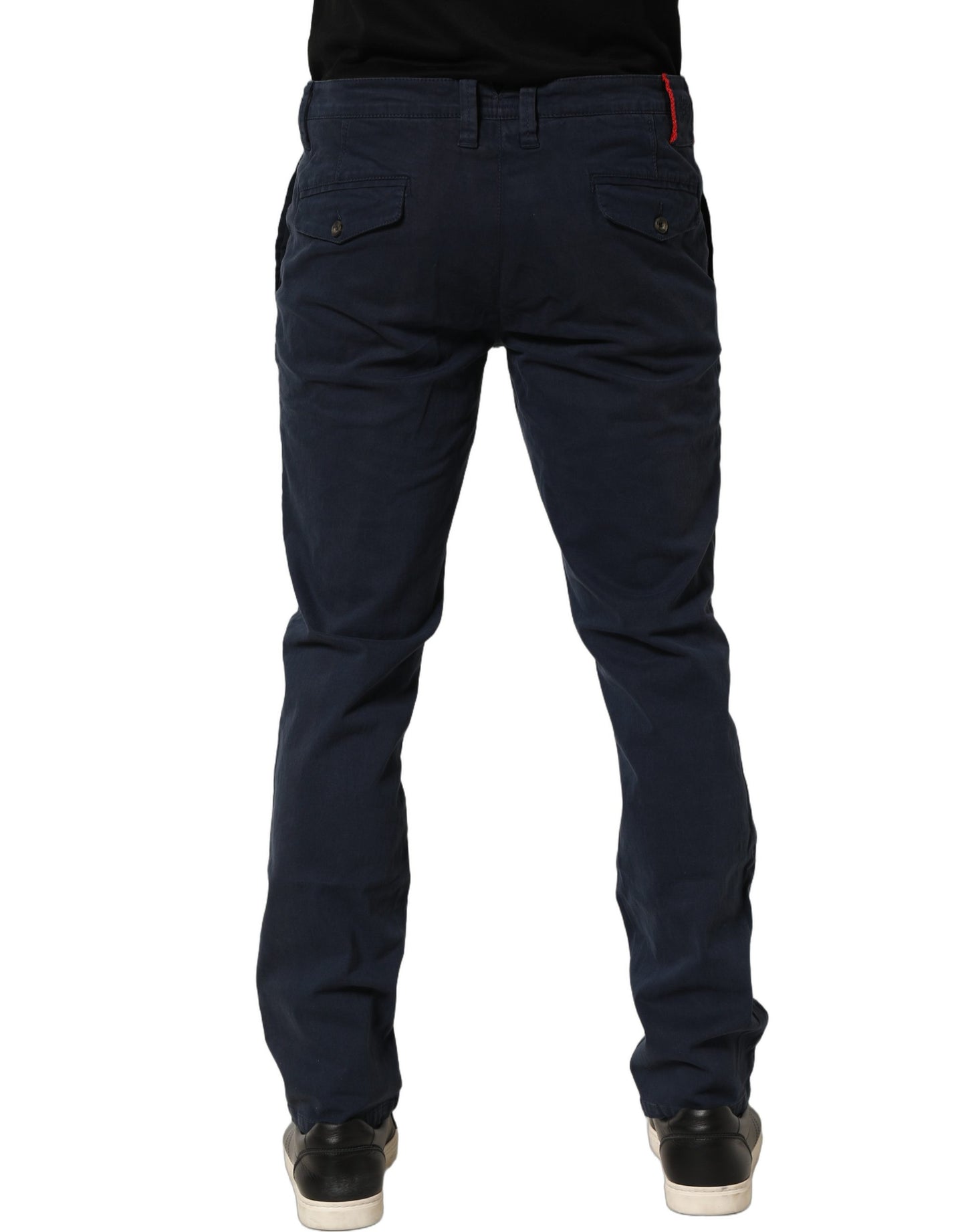 Domenico Tagliente Navy Blue Skinny Chino Mid Waist Men's Pants