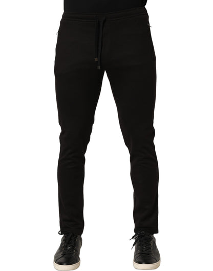 Dolce & Gabbana Black Wool Jogger Pants for Men