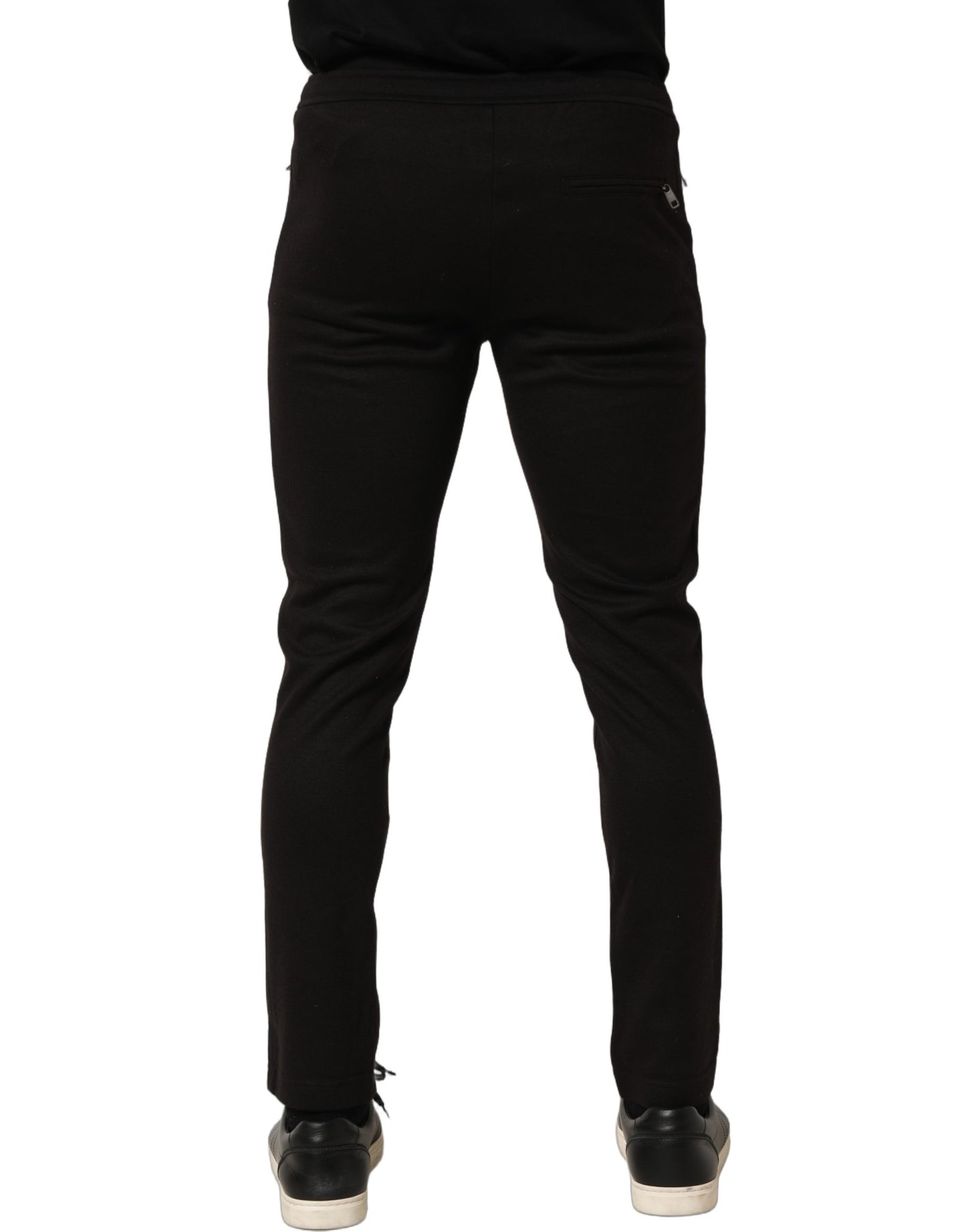Dolce & Gabbana Black Wool Jogger Pants for Men