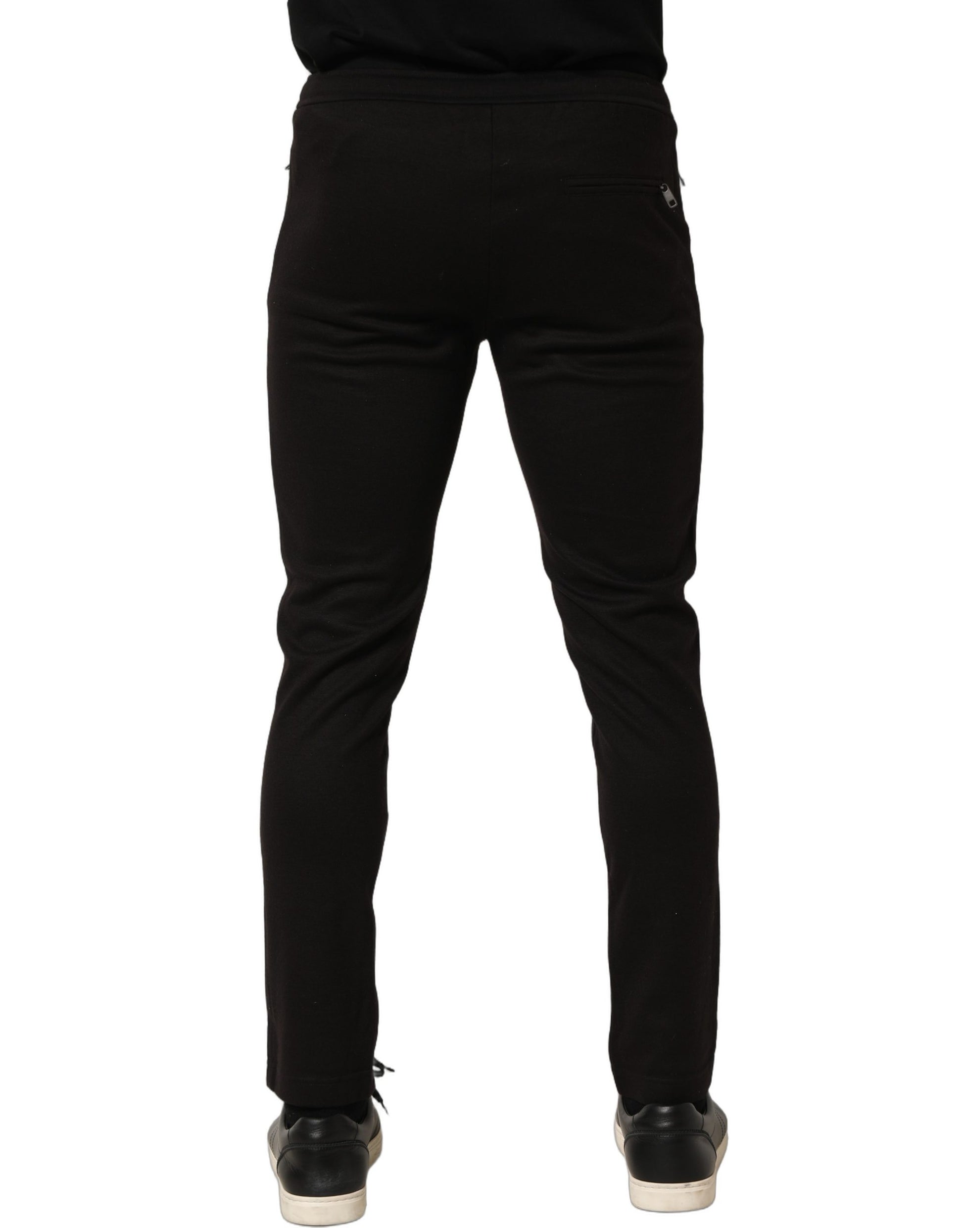 Dolce & Gabbana Black Wool Jogger Pants for Men
