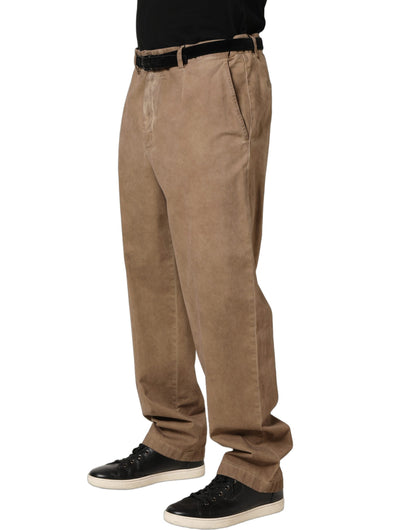 Domenico Tagliente Beige Cotton Straight Leg Men's Trouser Pants