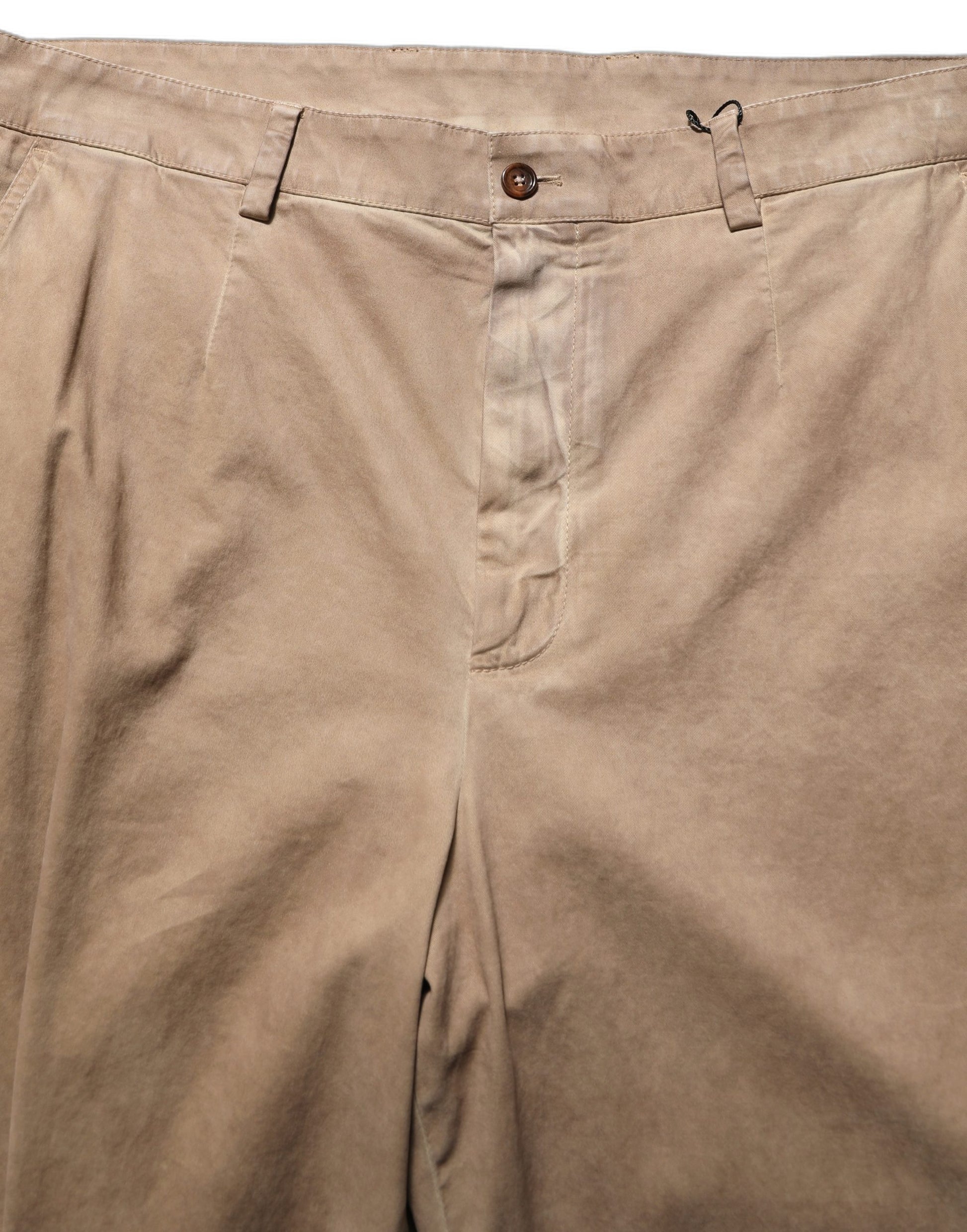 Dolce & Gabbana Beige Cotton Straight Leg Men's Trousers